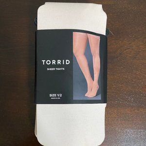 NWT Torrid sheer cream colored tights, size 1/2 (2X) - Made in USA
